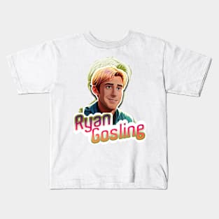 movie 2023 Ryan Gosling graphic illustration design by ironpalette Kids T-Shirt